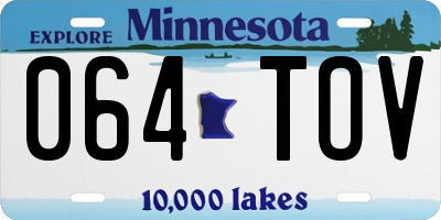 MN license plate 064TOV