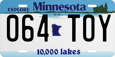 MN license plate 064TOY