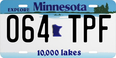 MN license plate 064TPF