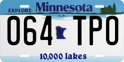 MN license plate 064TPO