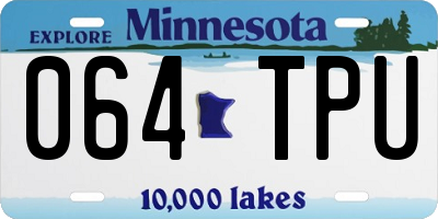 MN license plate 064TPU