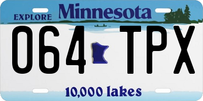 MN license plate 064TPX