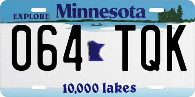 MN license plate 064TQK