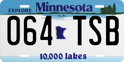 MN license plate 064TSB