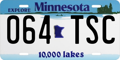 MN license plate 064TSC