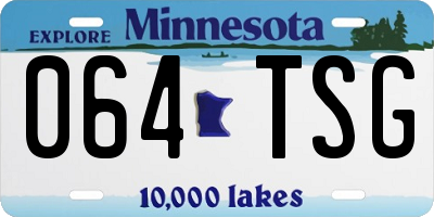 MN license plate 064TSG