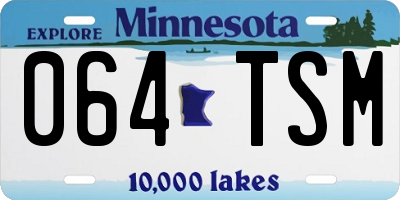 MN license plate 064TSM
