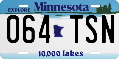 MN license plate 064TSN
