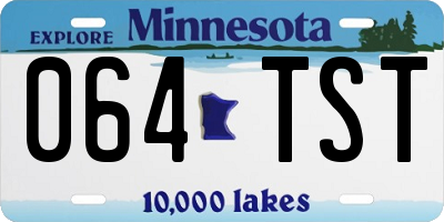MN license plate 064TST