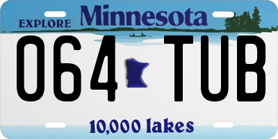 MN license plate 064TUB