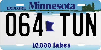 MN license plate 064TUN