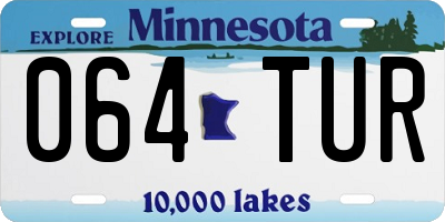 MN license plate 064TUR