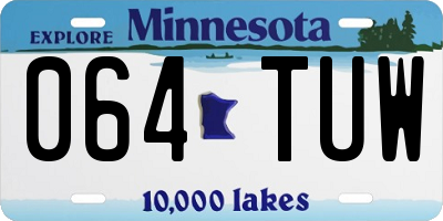 MN license plate 064TUW