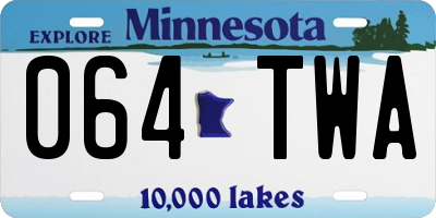 MN license plate 064TWA