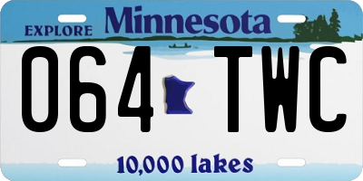 MN license plate 064TWC