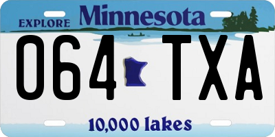 MN license plate 064TXA