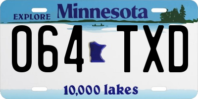 MN license plate 064TXD