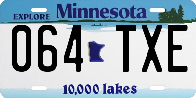 MN license plate 064TXE