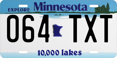 MN license plate 064TXT