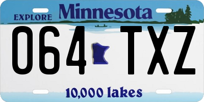 MN license plate 064TXZ