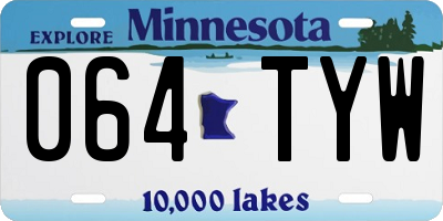 MN license plate 064TYW