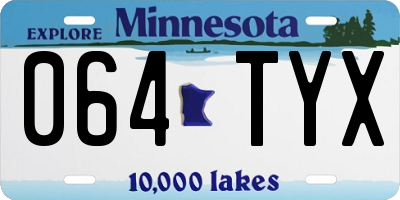 MN license plate 064TYX