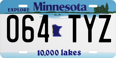 MN license plate 064TYZ