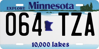 MN license plate 064TZA