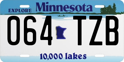 MN license plate 064TZB