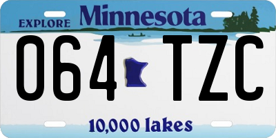 MN license plate 064TZC