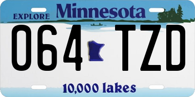 MN license plate 064TZD