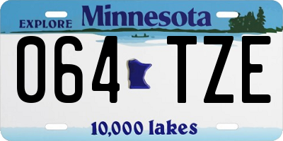 MN license plate 064TZE