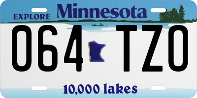 MN license plate 064TZO