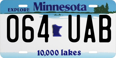 MN license plate 064UAB