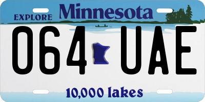 MN license plate 064UAE