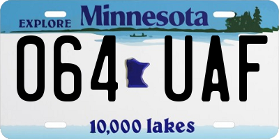 MN license plate 064UAF