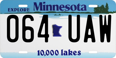 MN license plate 064UAW