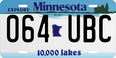 MN license plate 064UBC