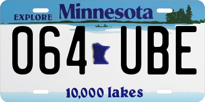MN license plate 064UBE