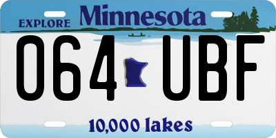 MN license plate 064UBF