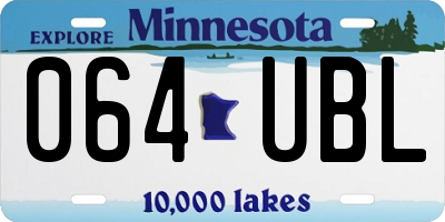 MN license plate 064UBL