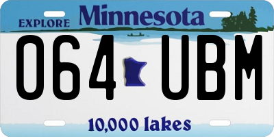 MN license plate 064UBM