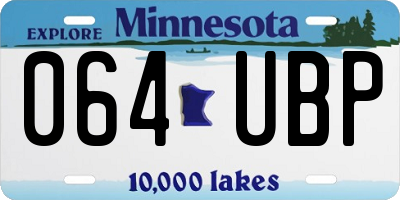 MN license plate 064UBP