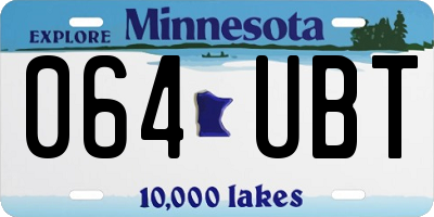 MN license plate 064UBT