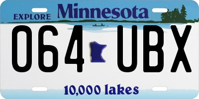 MN license plate 064UBX