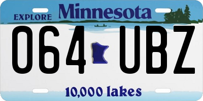 MN license plate 064UBZ