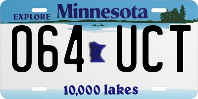 MN license plate 064UCT