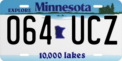 MN license plate 064UCZ