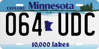 MN license plate 064UDC