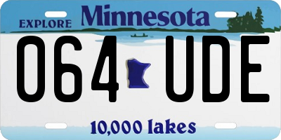 MN license plate 064UDE